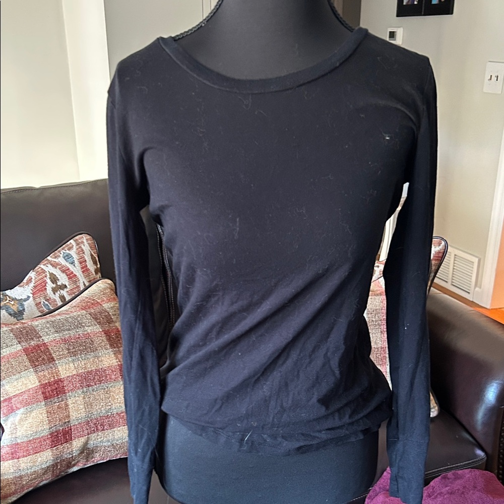 a.n.a Classic Black Long Sleeve Tee